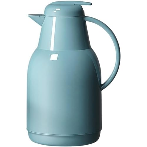 Neboka 魔法瓶 保温 保冷 卓上 ガラス大容量 おしゃれ 保温 お茶ポット 卓上ポット 旅行 アウトドア 開閉簡単 ポータブルケトル 省力 お茶 コーヒー 水 ジュース 家庭用 ホットとコールドデュアル使用 (ブルー,1.5 L)