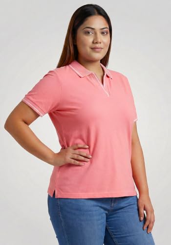 Image of Wear Your Opinion Women's Plus Size Tipped Collar Neck Polo Tshirt