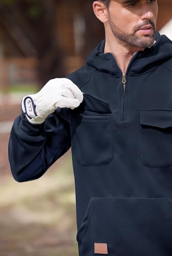 Men Tactical Hoodies Quarter Zip Long Sleeve Hooded Sweatshirts with Pockets (S-XXL)4