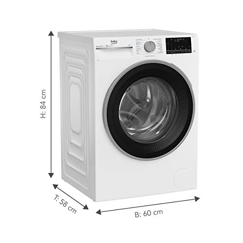Beko Waschmaschine B3WFT510413W b300 mit Turbo-Wash Funktion