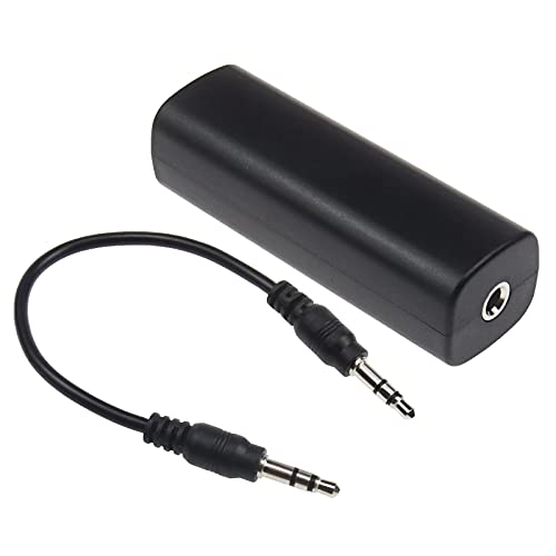 Ground Loop Noise Isolator for Car Audio/Home Stereo System Eliminate The Buzzing Noise Completely with 3.5mm Audio Cable Black