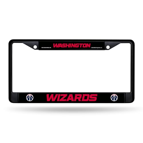 Rico Industries NBA Basketball Washington Wizards Black Chrome Frame with Decal Inserts 12" x 6" Car/Truck Auto Accessory
