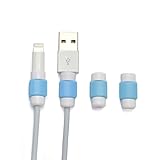 Pack of 4 - Blue, Charging Cable Saver Protector, USB Lightning Saver for Apple / iPhone / iPad Mini / Earphones Cord Protector