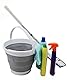 SAMMART 10L zusammenklappbarer Plastikeimer - Faltbare runde Wanne - Tragbarer Wassereimer zum Angeln - Platzsparender Outdoor-Wassertopf. Größe 31cm Durchmesser (Weiß/Grau, 1)