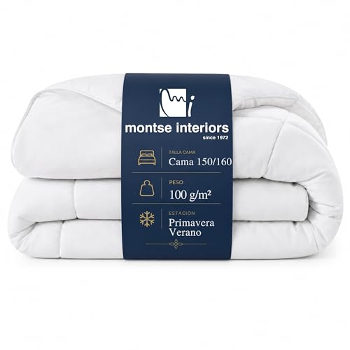 Montse Interiors Edredon Cama 150/160 | Relleno nordico 240x220 Primavera Verano 100gr | 100% Microfibra Transpirable y Lavable