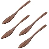 MIGAKU HOME Black Walnut Wood 4PCS 5.9β³ Butter Knife Set Reusable,Premium Spreader for Jam & Butter, Ideal for Family Kitchen