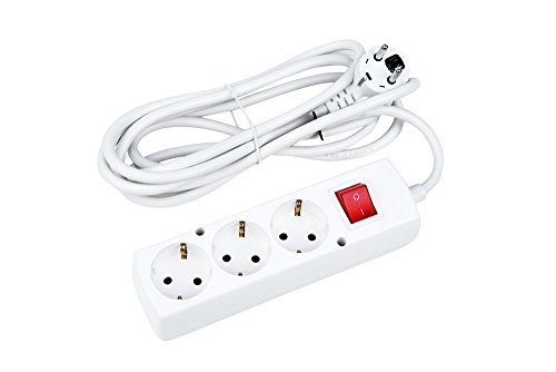 Verlängerungskabel 3-fach mit Schalter 10m kabel, Steckdosenleiste, Schukosteckdose (10.0 Meter) Cover
