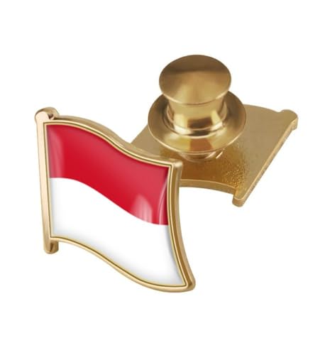 vmcoatdu Indonesia Flag Backs Locking Pin Keepers Locking Clasp Pin Badge International Travel Brooch Metal Alloy Souvenir Pin 0.75x0.7 Inch Small Pin (Indonesia)