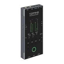 TOPPING M62 Portable Audio Interface, Dual Mic Inputs with 48V Phantom Power, AI Noise Reduction, 5000mAh Battery, 96kHz/24bit Recording for Streaming, Podcast, Field Recording Gray