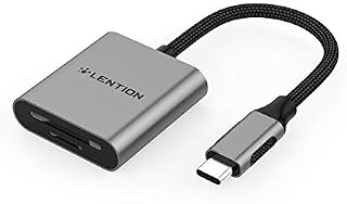 LENTION USB C Dual Card Reader, SD 3.0 Adapter for SD/SDHC/SDXC/Micro SD/Micro SDHC/Micro