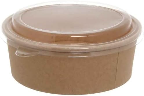 Generico insalatiera 750ML 16X6C 48 PEZZI in cartoncino monouso Bio, con coperchio. SALAD BOWL take away food delivery usa e getta
