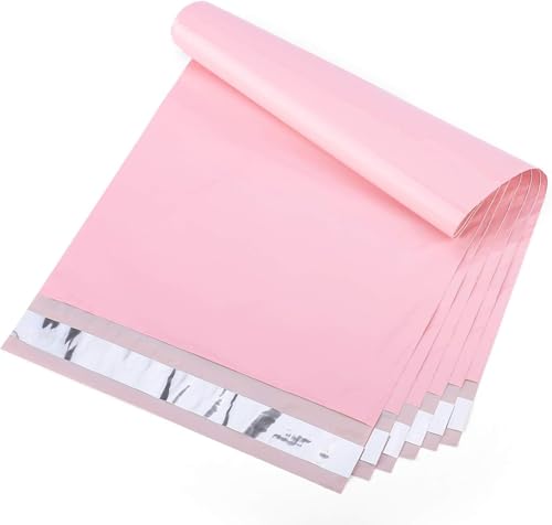 Metronic Poly Mailers 10X13 100 Pack, Strong Adhesive Shipping Envelopes for Clothing, Medium Shipping Bags for Small Businesses, Waterproof Mailers Poly Bags, Packages Bags Light Pink