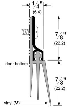 Pemko 57DV42 Triple Fin Bottom Door Sweep Dark Bronze Finish 42" long