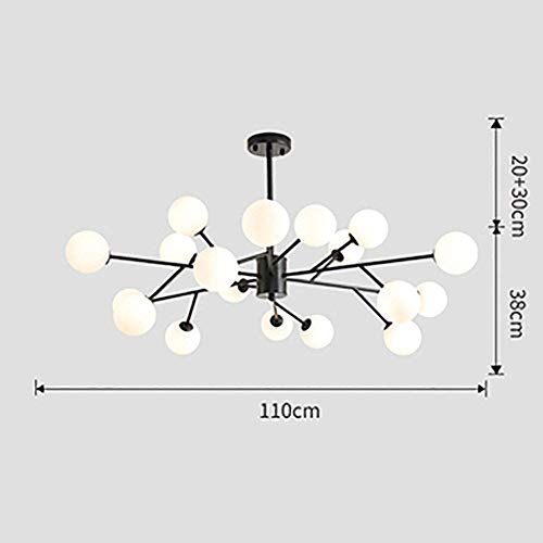Lustre Sputnik moderne noir et doré avec suspension éclairage suspendu