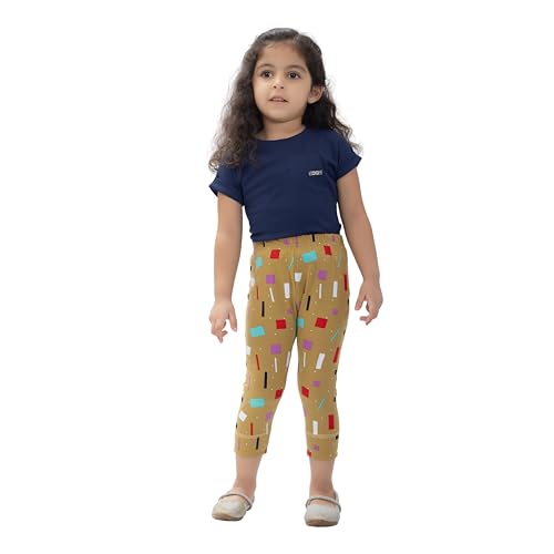 comfycute Pure Cotton Capri for Girls Kids | Stretchable Non-Transparent Soft & Comfortable, Breathable Skin-Friendly, Regular Fit, Bottom Wear for Daily Use - Image 5 thumbnail