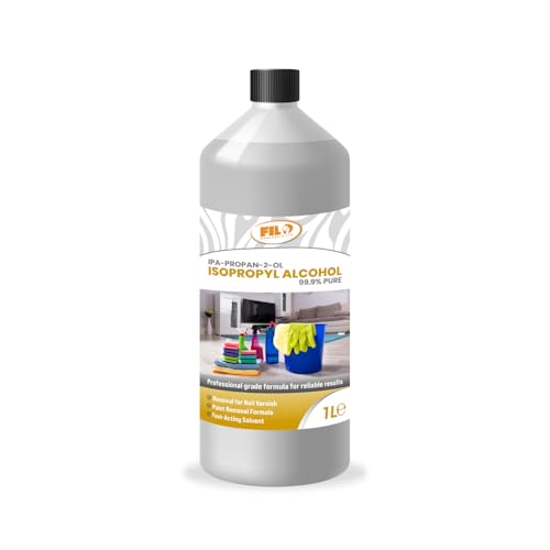 Filo Isopropyl Alcohol 99.9% IPA 1L | High-purity Rubbing Alcohol for Cleaning & Degreasing | Isopropanol Cleaning Alcohol Disinfecting Ideal for Electronics Glass and Solvent Use