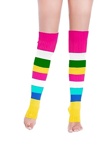 Image of v28 Women's Neon Knit Leg Warmer for 80s Party Dance Sports Yoga