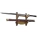 Wall Mount Sword Holder Display Stand, Wood Sword Holder Rack for Martial Arts Axe, Knife, Dagger, Lightsaber and Fishing Rod Holder Etc