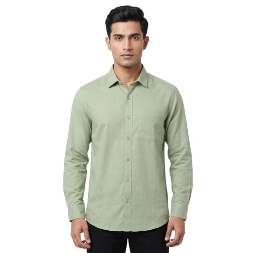 Image of Men's Regular Fit 100% Cotton Solid Casual Shirt