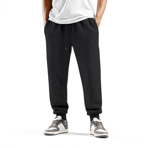 Fleece Sweatpants Men Big and Tall Elastic Waist Joggers with Pockets Fall Winter Warm Jogger Sweatpants Lounge Pants4