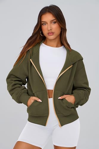 PRETTYGARDEN Hoodies for Women Sweatshirt Zip Up Hoodie Fall Fashion 2025 Trendy Long Sleeve Jackets Winter Clothing Outfits