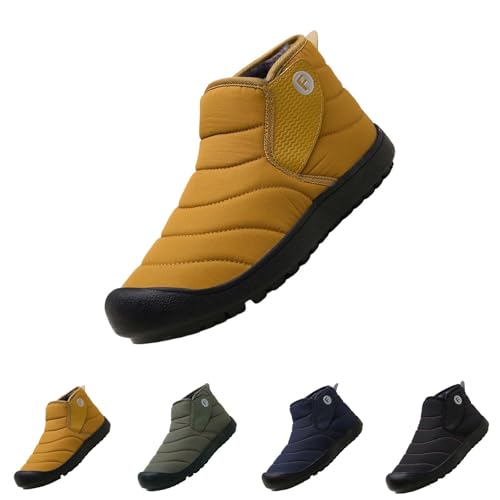 Botas de exterior para hombre con pies anchos, botas de nieve para hombre, impermeables, zapatos casuales, sin cordones, botas de nieve, botas de nieve, cálidas, veganas, zapatos de otoño