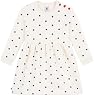 Petit Bateau Kinderkleid mit langen Ärmeln aus Baumwolle, bedruckt mit Punkten