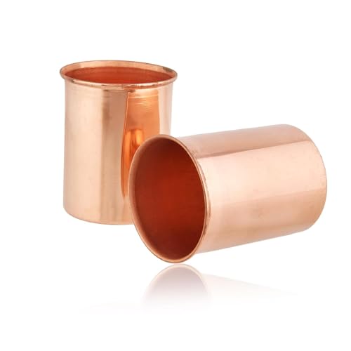 Image of Copper Water Bottle 1 Ltr | Copper Water Bottle with Glass Set | Meena Work | 100% Pure | Leak-Proof | 2 Water Glass 300ml each | Best for Gifting ((Smooth Finish))