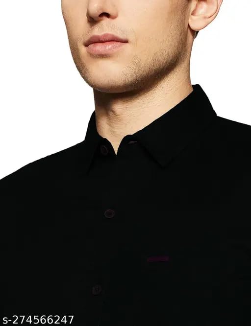 Image of Men's Cotton Casual Shirt, Brown, Full Sleeves, Regular Fit