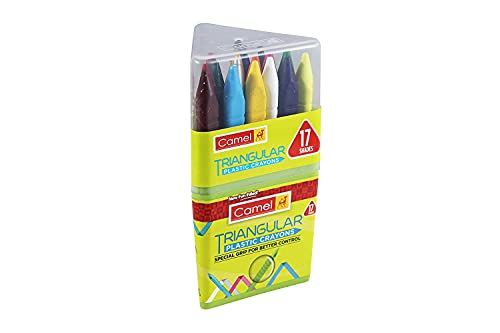Camel Camlin Kokuyo Triangular Plastic Crayons - 17 Shades,Multicolor