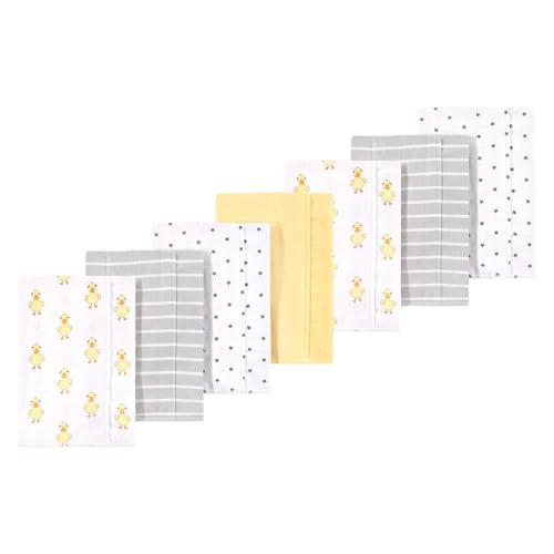 Image of Luvable Friends Hudson Baby Flannel Burp Cloths 7pk, Yellow Duck