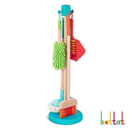 Battat – Kids Cleaning Set – Cleaning Toys for Toddlers, Children – Pretend Play Kit – Broom, Mop, Brush, Dustpan, Duster – Sweep n' Clean – 2 Years +
