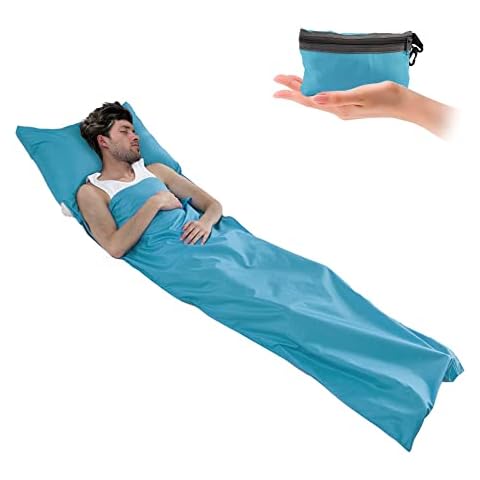 Kaket Camping Sleeping Bag Liner with Pillow Slot Cover