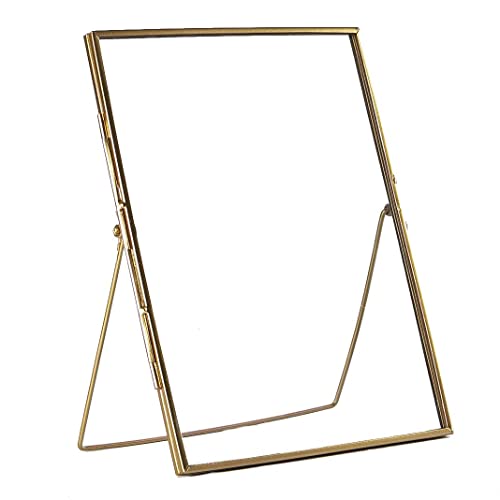 Nicola Spring Standing Metal Photo Frame - Freestanding Metallic Table Desk Picture Display - 8" x 10" - Rose Gold