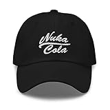 Nuka Cola Embroidered Baseball Hat Cotton Adjustable Dad Hat, Video Game Hat, Gamer Gear Black