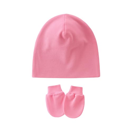 Newborns Baby Hat and Mittens Set Soft Fabric Multiple Color Option Gentle Skin Protections 0-1 Month Infant Accessories Baby