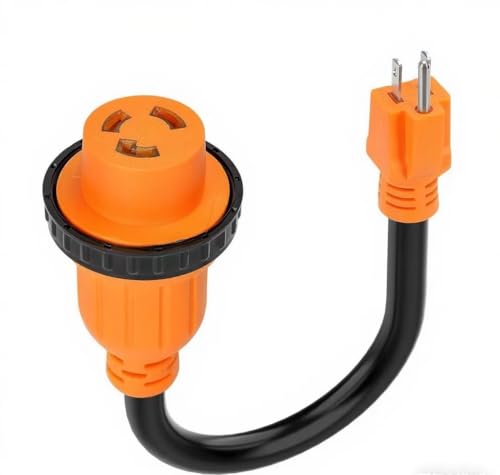 Image of NEMA 5-15P to L5-30R, 30 Amp to 15 Amp 110 RV Adapter Plug, 15A Male to 30A Female RV Power Adapter(5-15P to L5-30R)