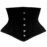Alpha Waspie Corset - Underbust Waist Training Steel Boned (US, Small, Regular, Black - Velvet)