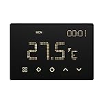 Cronotermostato WiFi Smart da incasso, per scatola 503, 3 moduli, nero, display LED touch, controllo remoto con APP, alimentazione 230V, caldaia, riscaldamento e raffrescamento, ETWF4302