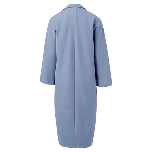 Maiyifu-GJ Women's Winter Long Wool Blend Coats Double Breasted Wool Trench Coat for Women Long Sleeve Notched Lapel Overcoat4