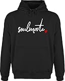 Hoodie Herren Pullover Männer - Freund Geschenk - Soulmate - Seelenverwandter - Geschenk für besten Freund Partner Geschenke Papa Vatertagsgeschenk Jahrestag Vatertag - 5XL - Schwarz - Soulmate