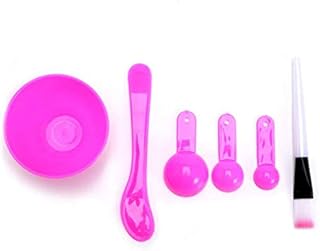 DIY Facial Mask Mixing Bowl Set with Silicone Face Mask Bowl Applicator Spatula Brush Set PINK