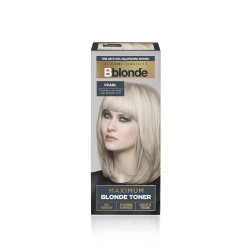 Jerome Russell Bblonde Maximum Colour Pearl Blonde Toner - Non Permanent Hair Toner for Pre Lightened & Naturally Blonde Hair, Neutralise Yellow Tones, No Ammonia/Peroxide, Lasts up to 8 Washes, 75ml