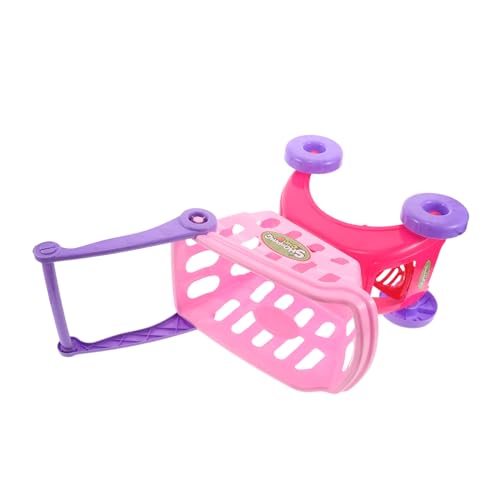 ZUNOXAZ 用シミュレーションショッピングカート 簡単立 キッズスーパー買い物ごっこ プレイ 幼児おもちゃ ドール用ミニ手押し車 食品整理学