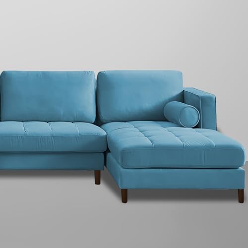 Image of Lezra RHS 4 Seater L Shape Sofa Set for Living Room (Turquise Fabric) Premium Fabric Sofa