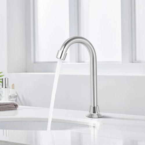 Full Set Hands-Free Foot Pedal Faucet Touchless Floor Mount Foot Control Faucet Single Cold Pedal Switch Valve Foot-Operated Mixer Tap for Bathroom Kitchen