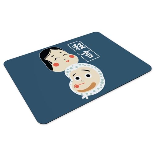 Sets de table bleu Kyogen en caoutchouc lavables anti-rayures - 3