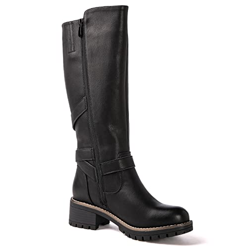 Image of GLOBALWIN Women's Chunky Low Heels Boots Knee High Boots For Women