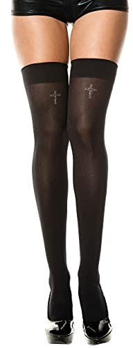 Image of ToBeInStyleWomen's Gothic Cross Opaque Thigh Hi