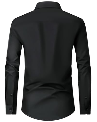 Image of Alimens & Gentle Men's Dress Shirts Long Sleeve Wrinkle Free Stretch Business Casual Wedding Button Down Shirt